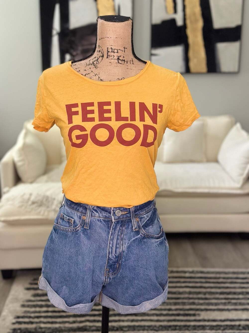 Cold Crush Women's Feelin' Good Yellow Graphic T-Shirt
